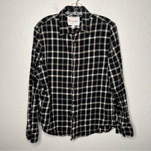 cloudveil mountain women’s Shirt Plaid Flannel Button Down Large Long Sleeve.